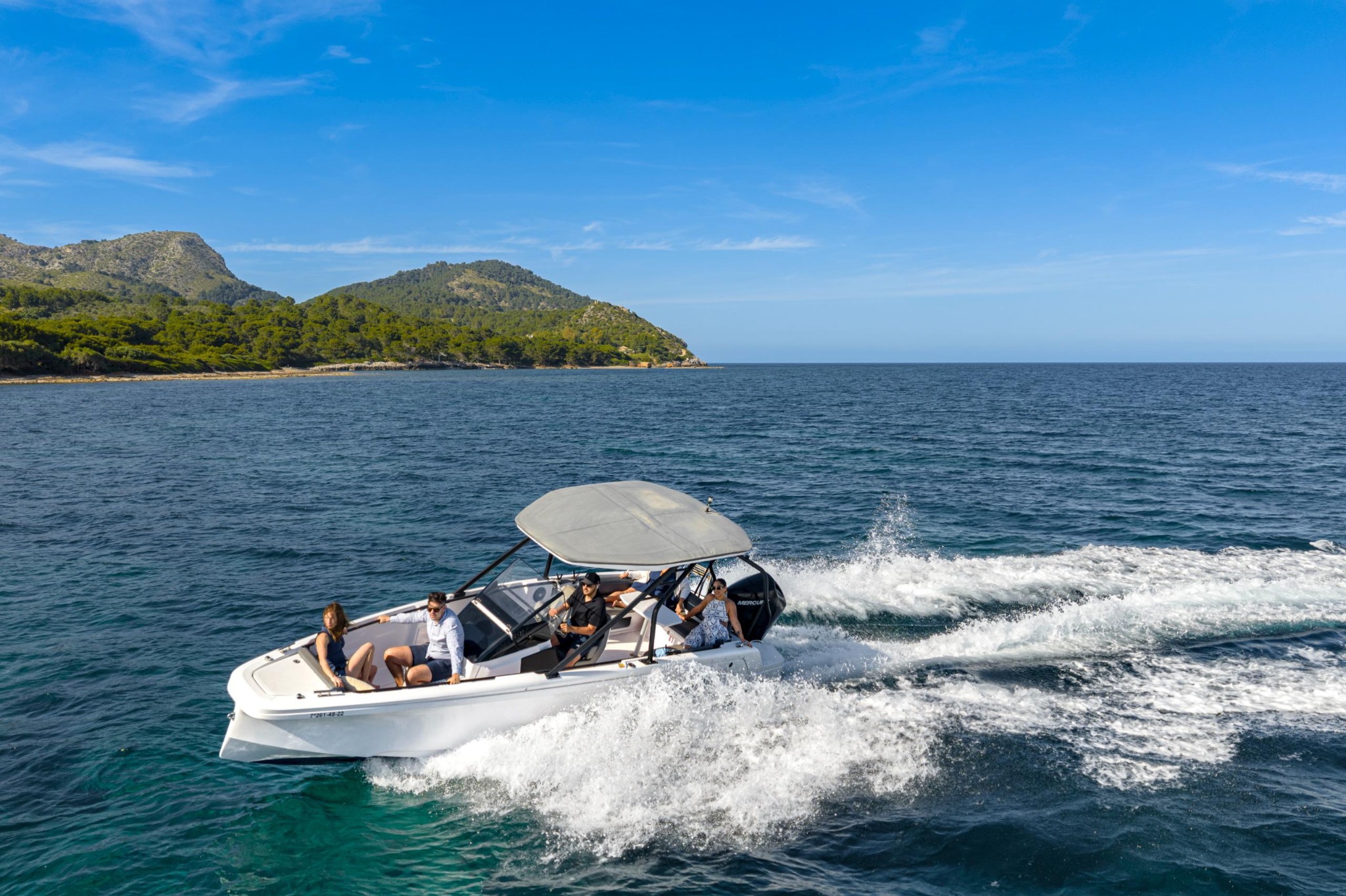 Axopar 22 speedboat sailing in Mallorca